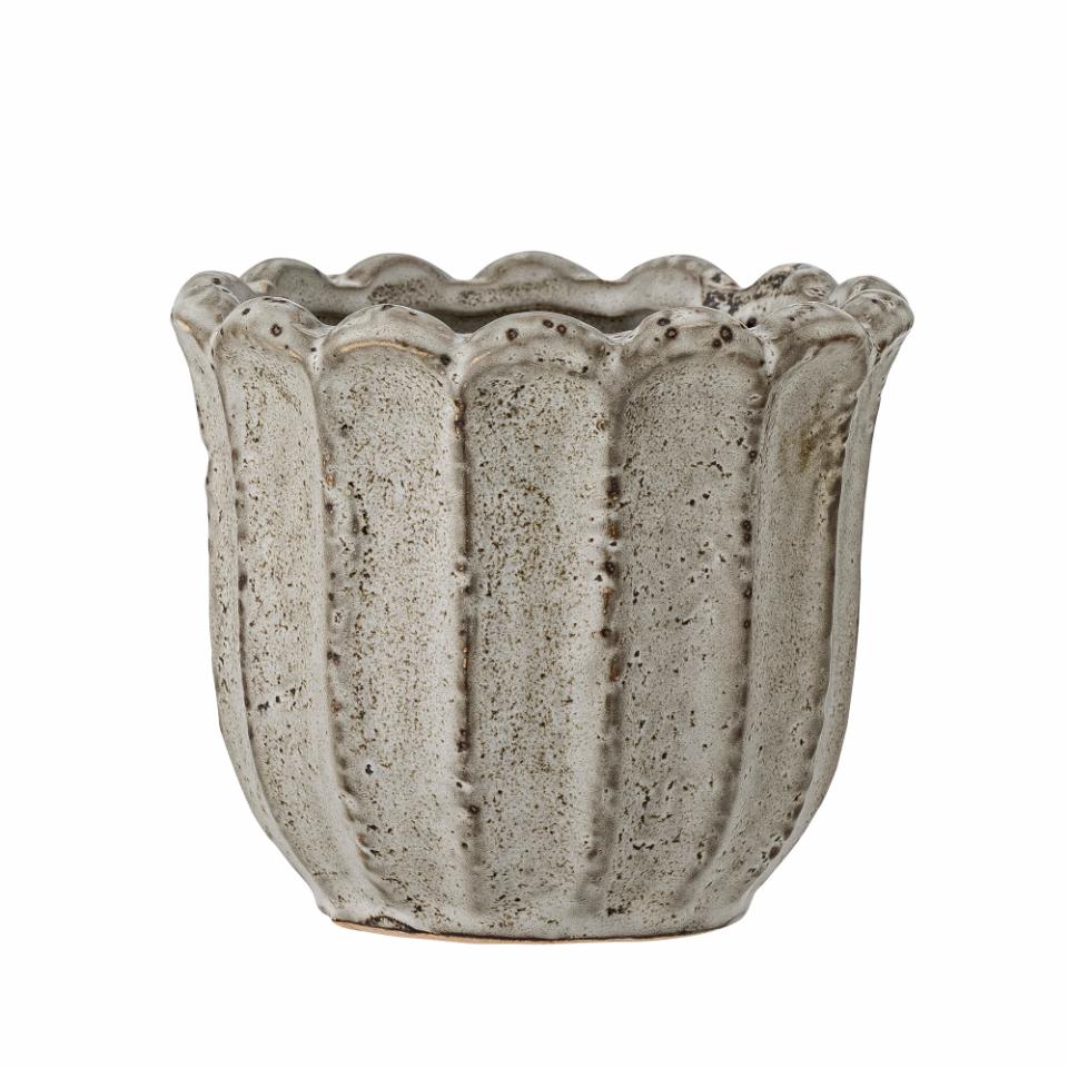Chaca Stoneware Flowerpot, Grey