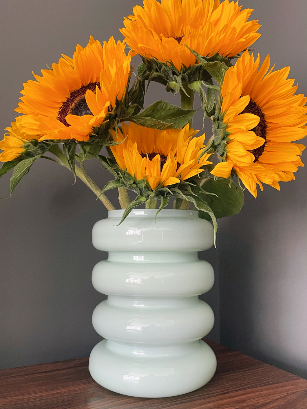 Recycled Glass Bulb Vase in Mineral Grey