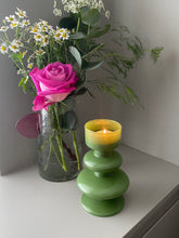 Load image into Gallery viewer, Recycled Glass Tealight Holder Water Cress
