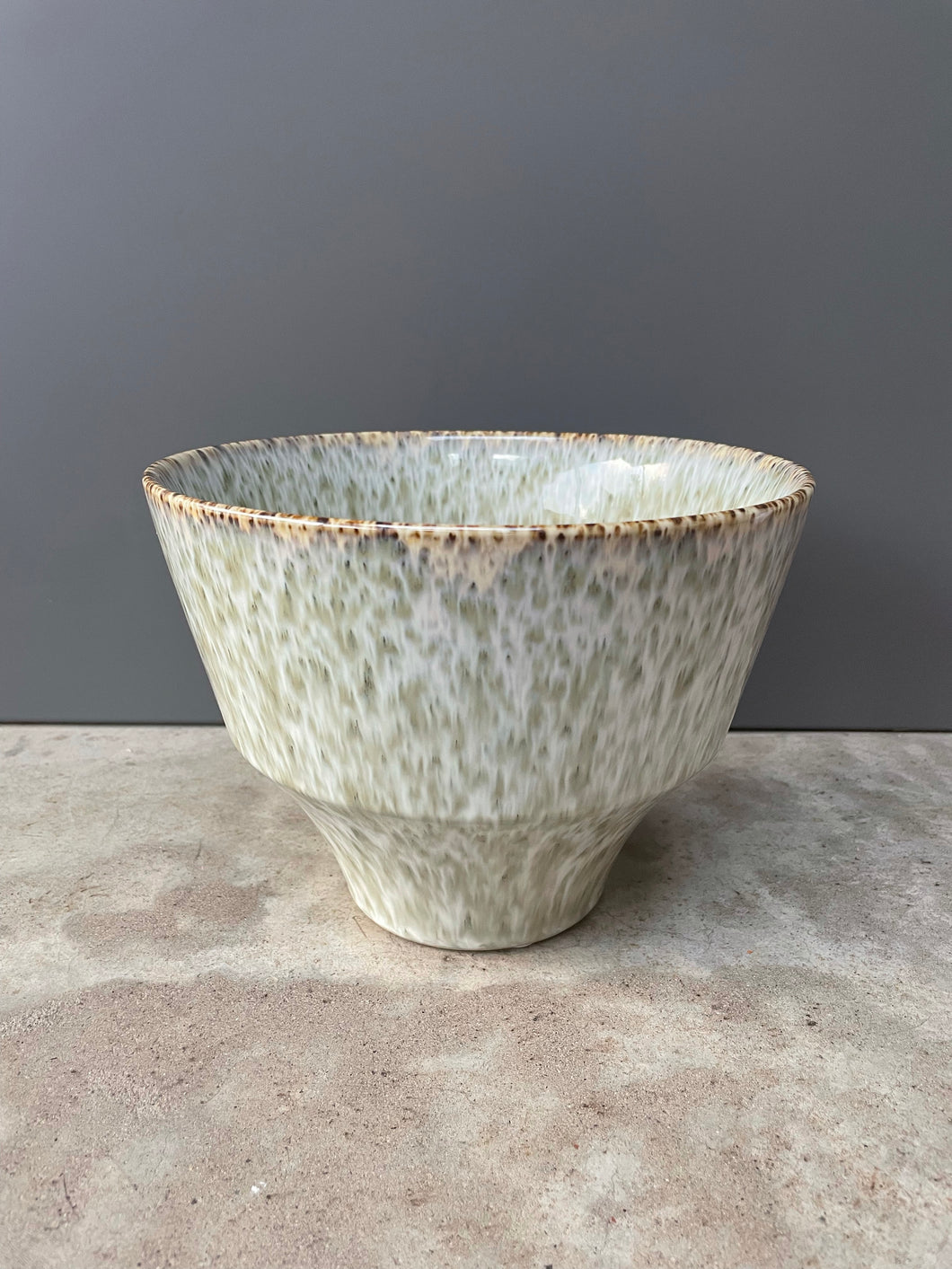 Ilda Stoneware Flowerpot, Green